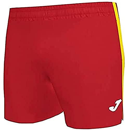 Joma Elite VII Short Running, Hombre, Rojo-Amarillo, M