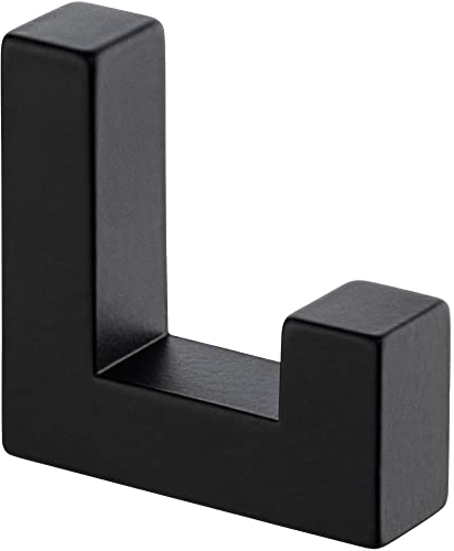 Gedotec Garderobenhaken schwarz matt | ALPIN | Vintage Kleiderhaken eckig | 1 Stück | Aufhängehaken für Bad | Design Wand-haken antik | Mantelhaken inkl. Befestigungsmaterial | Jackenhalter Wand