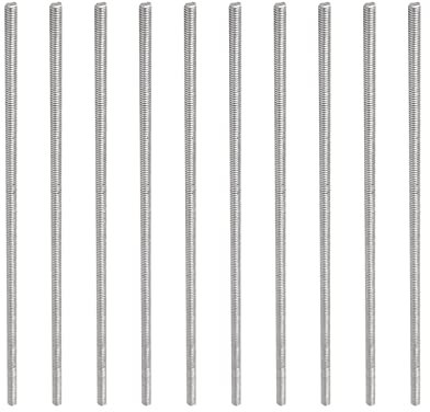 Rebower Totalmente Roscado Varilla 304 Inoxidable Acero Perno Prisionero Barra, [para Colgador U Pernos] - M4 x 150mm Macho Roscado/Plateado/Paquetes de 5