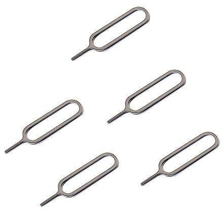 5x SIM Card Tray Eject Removal Opening Tool Pin Needle, Compatible with iPhone 17 16 15 14 13 12 11 SE XS XR X 8 7 6S 6 5S 5C 5 4S 4 3GS 3 2G & iPads