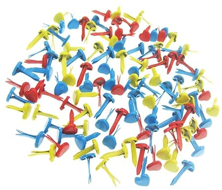 EXCEART 100 Stück Metall-papierverschlüsse Herz-Form Befestiger Bunte Befestiger Metall-befestiger Für Scrapbooking Verschönerung Handwerk Dekoration