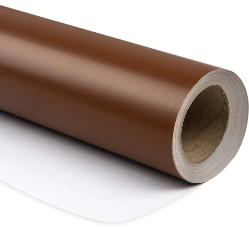 RUSPEPA Chokladbrunt omslagspapper, enfärgat för bröllop, födelsedag, gratulationer och högtidsgåvor, 44,5 cm x 10 m