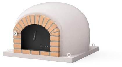 MOVELAR - Horno de Leña Exterior de Obra STROMBOLI (Blanco - 120 x 120 x 85 cm) - Gran horno de obra exterior, ideal para pizzas y asados, aislado con corcho y 3 mantas cerámicas - REF: 7019