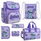 Familando Mädchen Schulranzen 1. Klasse · ergonomischer Tornister · Disneys Lilo und Stitch Schultasche im Set (6-teilig mit Sporttasche)