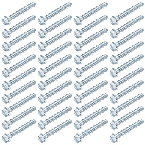 XxinXrong 40 Pcs M8x60mm Concrete Screws, Zinc Plated Hex Head Masonry Screws - No Plug Required for Brick, Block & Concrete (M8 x 60mm)