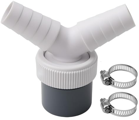 Washing Machine Drain Adapter Drain Y Connection Adaptor for Dishwasher and Washing Machine for Pipe Diameter 40 mm, Input Diameter 0.75-0.95 with Hose Clamp for Dishwasher Tumble Wash Machinee