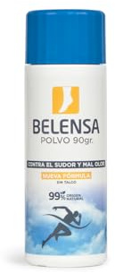Belensa Polvo 90 gr - Desodorante Pies - Eliminador Olores Calzado - Antitranspirante Natural Pies - Gran Absorción - Efecto Antimicrobiano - Sin Irritaciones - Sin Talco - Lensa