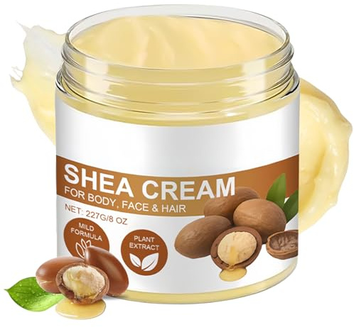 Sheabutter Unraffiniert Bio - Sheabutter Bio für Kosmetik - Shea Butter Bio Unraffiniert - Hautbarriere Stärkende Bodylotion sehr Trockene Haut - Body Butter für Gesicht, Körper & Haare