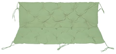 Cojín para banco de exterior, 10 cm de grosor, impermeable, para bancos de 100/120/150 cm, cojín con respaldo, verde hierba, 150 x 100 x 10 cm
