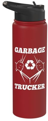 Bin Trucker Recycling Symbol for Garbage Truck Stainless Steel Insulated Water Bottle