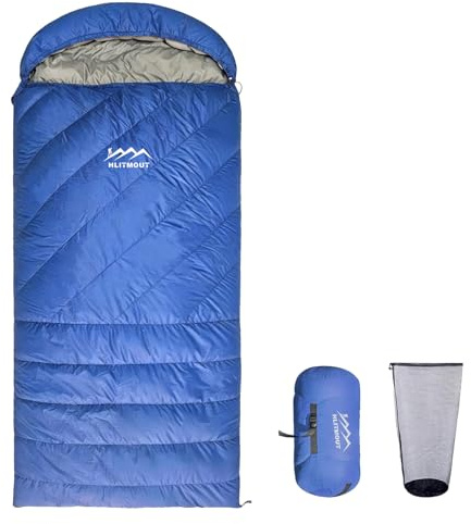 HLITMOUT XXL Down Sleeping Bag for Adutls | Extra Large and Wide, 230cm by 100cm,Lightweight and Spacious,for Camping,Hiking and Backpacking Outdoor