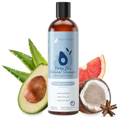 kin+kind, Itchy Dog Natural Shampoo, For Dogs, Tea Tree & Grapefruit, 1 x 354ml