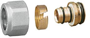 ADATTATORE TUBO MULTISTRATO 16x2 DADO DA 1/2 PER COLLETTORE RACCORDO NICHELATO