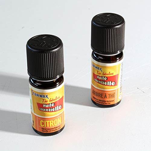 Lot de 2 huiles essentielles au parfum citron et à l'arbre à thé