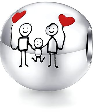 G 15 Charm Famiglia Sempre, Argento Sterling 925, Compatibile con Bracciale Pandora
