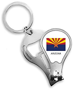 American State Flag Contour Arizona Fingernail Clipper Cutter Opener Key Chain Scissor