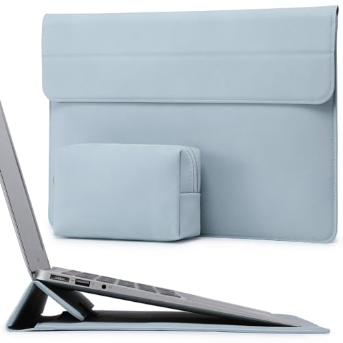 HYZUO 13,3-14 Zoll Laptop Hülle Laptophülle mit Standfunktion für MacBook Pro 14 M4/M3/M2/M1 Pro/Max 2025-2021, MacBook Pro/Air 13,3, 13,5-13,8 Surface Laptop, HP Specter X360 13/14, Blass Blau