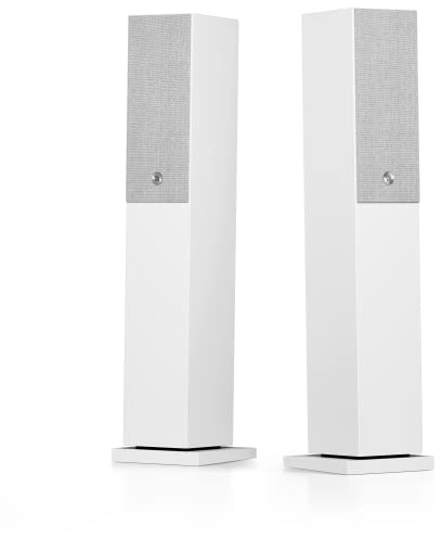 Audio Pro - Enceintes TV A38 - Enceintes Stéréo sur Pied avec Amplificateur, pour Home Entertainment - HDMI Arc, WiFi, Bluetooth, Airplay 2, Chromecast - Blanc