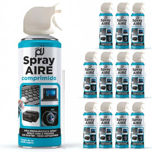 PRIME JJ - PACK 12 Gasbaserad tryckluftsspray för rengöring av elektroniskt material, 400 ml (12)