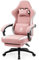 Dowinx Chaise Gaming Tissu avec Coussin à Ressorts ensachés, Fauteuil de Gamer Massage avec Repose-Pieds, Chaise Ergonomique pour PC Gamer Chaise de Bureau capacité de Charge 150 kg,Rose