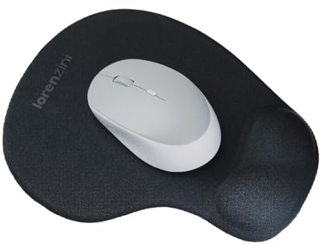 lorenzini Tappetino Mouse con Poggiapolsi in Gel, Mouse Pad Professionale, Ergonomico, Portatile, Compatto, per Università Viaggio e Lavoro