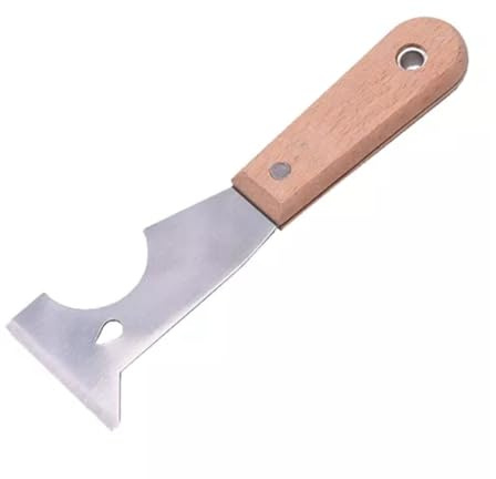 Edward Tools Pro 6 in 1 Painters Tool - Putty, Wallpaper Scraper, Nail Lifter, Paint Can Opener, Paint Roller Cleaner, Spackle - Putty Knife Multi Tool - Mirror Polished Carbon Steel