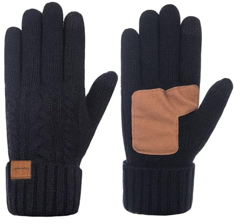 Copcape Guantes de invierno para mujer, cálidos y fríos, guantes térmicos de lana merino con forro térmico grueso Thinsulate, guantes para pantalla táctil, dedos antideslizantes