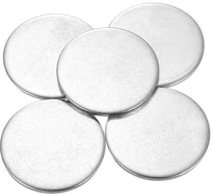 QUARKZMAN 5pz Disco in Acciaio Inossidabile, 2 5/32(55mm) Dia 0,16(4mm) Spessore 304 Acciaio Inossidabile Piatto Tondo Foglio Vuoto Tondo Cerchio Piastra per Artigianato Stampa Metalli