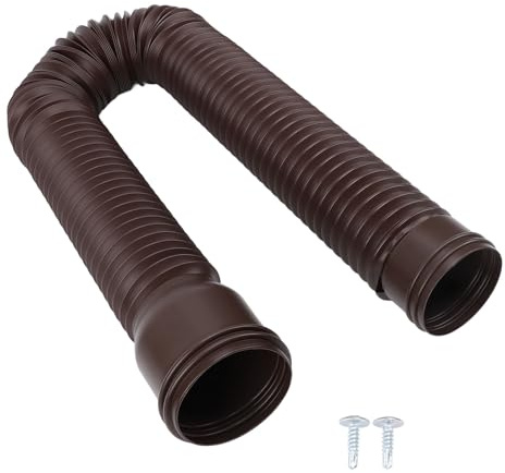 Extensor de Bajante, Canalón de Lluvia Extensor de Bajante Retráctil Alargador Flexible para Canalón de Bajante Redonda para Bajante para La Mayoría de los Desagües Residenciales (Marrón)