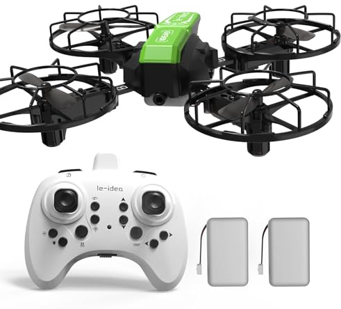LE-IDEA Desmontable Dron con Modo de Competición por Infrarrojos para Principiantes, Mini Drone con 3D-Flip, Despegue/Aterrizaje con un 1 Botón, 3 Modos de Velocidad, Aeronave Educativa con 2 Baterías