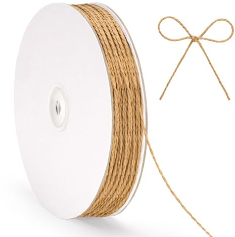 G2PLUS 2MM Brown Paper String: 100M Gift Wrapping Twine for DIY Crafting, Gift Wrapping, Crocheting and Party Decorations