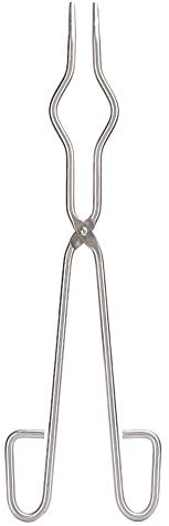 Degeltång 40cm |Robust labbtång i rostfritt stål |Halkfria käftar för säkert grepp/bägarehantering/laboratorieanvändning |7 mm diameter, 15,7 tum längd