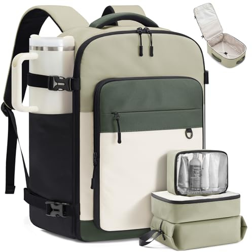 LOVEVOOK Travel Backpack for Women & Men, 40L Large Airline Approved Carry on Backpack for Travel, TSA Personal Item Travel Bag with 3 Packing Cubes, Waterproof Travel Essentials Bag fits 17 Laptop