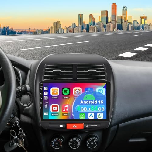 4+64G 2 DIN Android 15 bilradio stereo för Mitsubishi ASX 2010-2017 med Carplay Android Auto, 10 tum pekskärmsradio multimediaspelare med GPS-navigering DAB FM RDS SWC spegellänk WiFi
