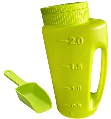 Generisch Dispersor de mano para sal y esparcimiento, 2 litros, robusto depósito de mano para esparcimiento, dispensador de sal para nieve, para sal, , pavimento, caminos, césped, jardín