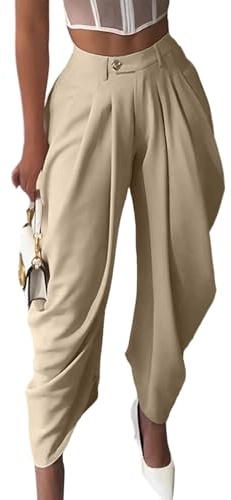 Unybwonn Women's Dress Slacks Pants Casual Pleated Business Work Pants Wide Leg High Waisted Palazzo Pants Trousers