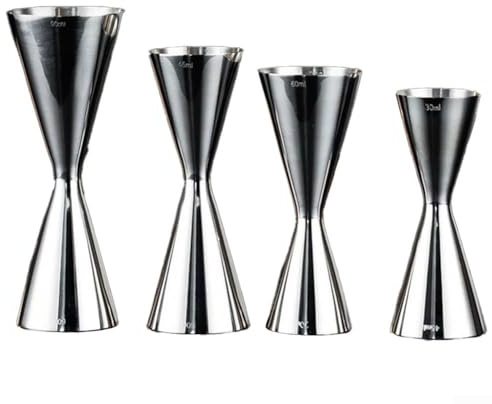 Jigger da cocktail in acciaio inox con misurini giapponesi Double Shot, 30/60 ml e 60/90 ml, per baristi professionali e domestici (60/90 ml)