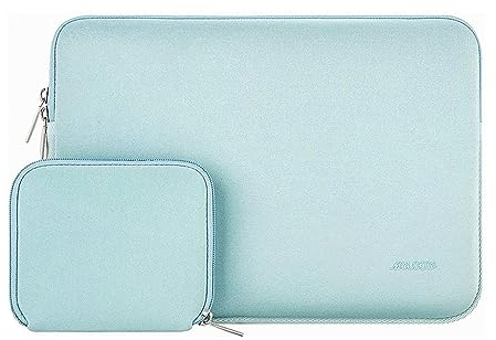 MOSISO Laptop Hülle Tasche 15 Zoll, 15 Zoll Laptophülle Kompatibel mit MacBook Air 15 Zoll M4 A3241 M3 A3114 M2 A2941 2025 2024 2023,Dell XPS 15, Neopren Laptoptasche mit Kleinem Etui, Mint Grün