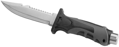SEAC Hammer, Diving Knife for Apnea and Scuba Diving, Dagger with Straps, black, 120mm (0550017520000A)
