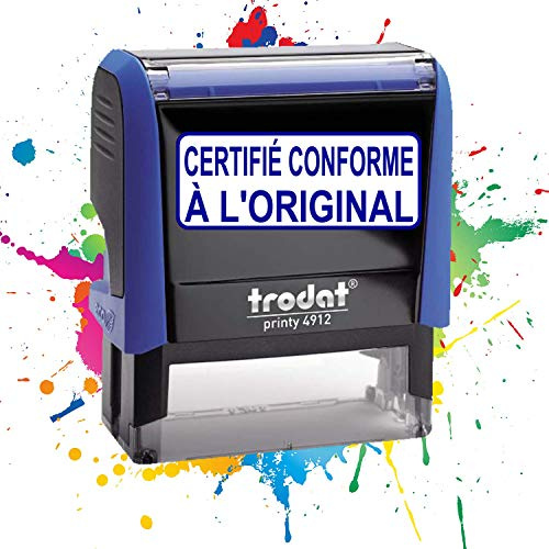 Trodat Tampon Encreur 4912-47x18 mm - CERTIFIÉ CONFORME À L'ORIGINAL | Texte prédéterminé - Tampon Pour Entreprise - 19 modèles disponibles - Longue durée - Impression nette & précise