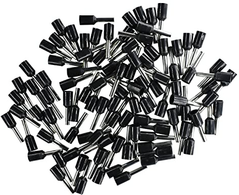 Afeld Elektro Terminales de cable de 1,50 mm², color negro, aislados, 100 unidades, terminales para conductores de alambre fino y fino