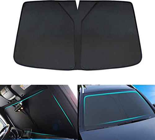 JINYISI Compatible con Mercedes Benz Clase A W177 2018-2021, parasol para parabrisas, visera negra plegable de una sola pieza, parabrisas delantero de coche