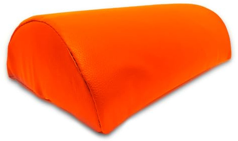 QUIRUMED Cuscino Mezzo Cilindro, Misure 30 x 18 cm, Colore Arancione, Ergonomico, Similpelle, Imbottitura in Schiuma, Cuscino Massaggiante, Fisioterapia