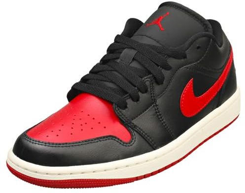 Nike Damen Air Jordan 1 Low Trainers DC0774 Sneakers Schuhe (UK 5.5 US 8 EU 39, Black Gym red sail 061)