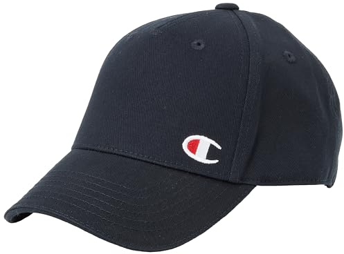 Champion Unisex Icons Accessories 805974 Gewebter Baumwoll-Twill C-Logo Baseballkappe, Schwarz, One Size