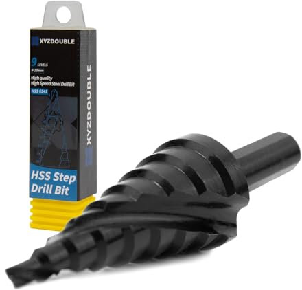 Broca Escalonada 4-20mm HSS Broca Cónic Vástago Hexagonal para Taladrar con Destornillador en Acero Madera Latón Aluminio PVC