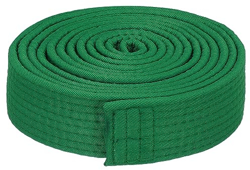 PATIKIL Taekwondo färgat rankningsbälte 3,8 cm x 9,2 m 2,8 m, polyester kampsport judo karate bälte för tränarundervisning, grön
