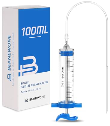 Beanewone Bicycle Tubeless Tire Sealant Injector Syringe, Tubeless Sealant Injector Syringe for Tubeless Tyre Sealant and Stans No Tubes Tyre Sealant (100ml)