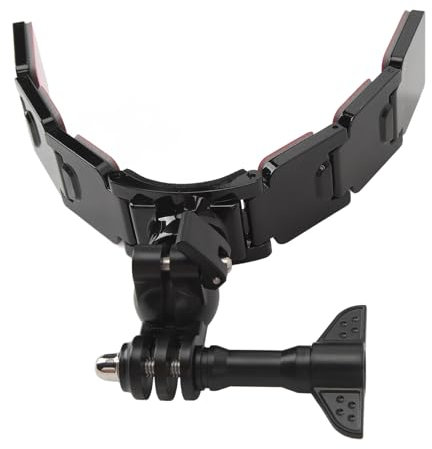 Akozon Soporte para Barbilla para Casco de Motocicleta, para Cámara de Acción, 3 Secciones, Adhesivo de Doble Cara Desmontable, Rotación de 360 ​​Grados, Soporte para Montaje en