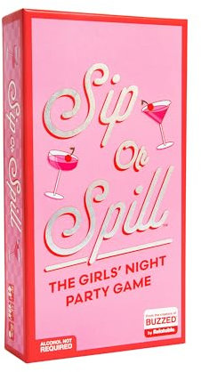 WHAT DO YOU MEME? Sip or Spill – The Girl's Night Partyspiel, ultimative Bachelorette-Party-Spiele, Junggesellinnenabschiedsparty-Gastgeschenke von Relatable